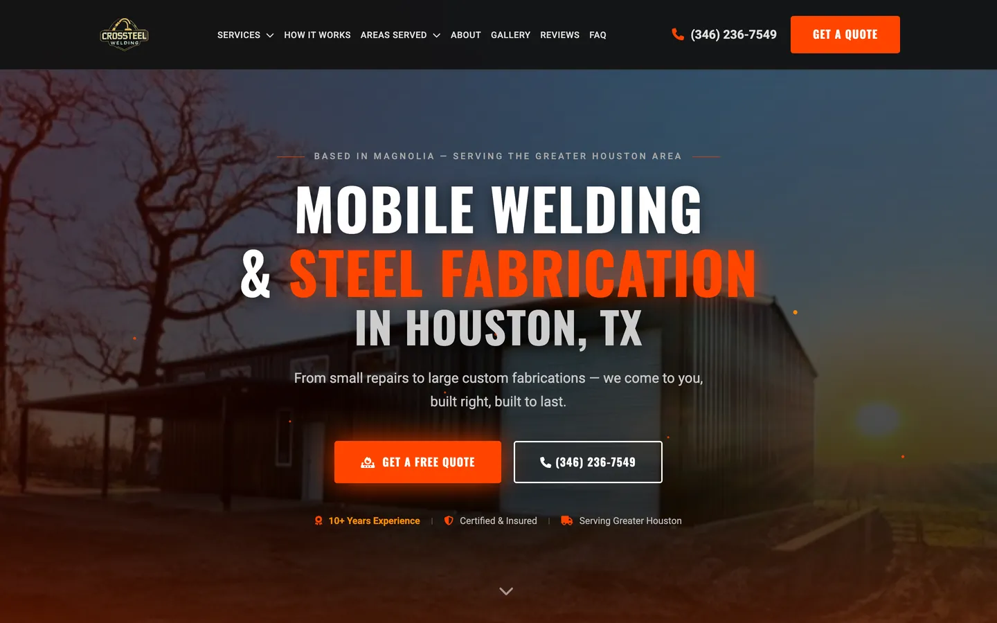CrossSteel Welding homepage
